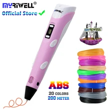 Myriwell 3d caneta diy impressora 3d caneta desenho canetas impressão 3d melhor para crianças com filamento abs 1.75mm natal presente de aniversário