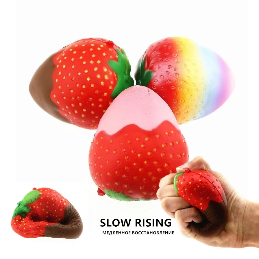 Slow Rising Squishy Soft Strawberry Jumbo Toy Anti stress Fruit Baby toys Squeeze Fruitin