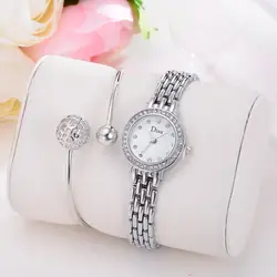 Роскошные модные повседневные золото серебро часы дамы леди характерные наручные часы браслет стали цепи часы подарок на день рождения 2019