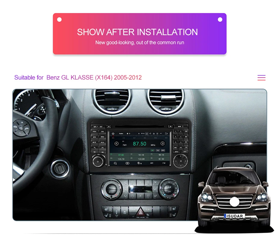 Flash Deal Isudar 2 Din Auto Radio Android 9 For Mercedes/Benz/ML/GL CLASS W164 ML350 ML500 GL320 Car Multimedia Video DVD Player GPS FM 3