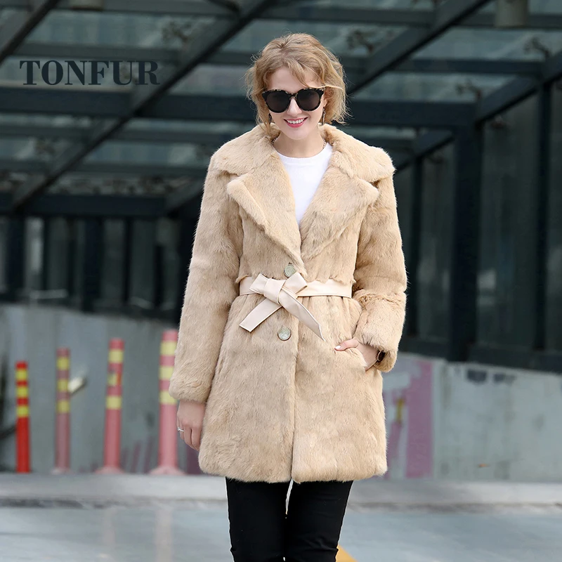 

2019 New Button Closed Pure Real Rabbit Fur Coat Factory Plus Size Low Discount Sale Direct Genuine Fur Overcoat tsr356