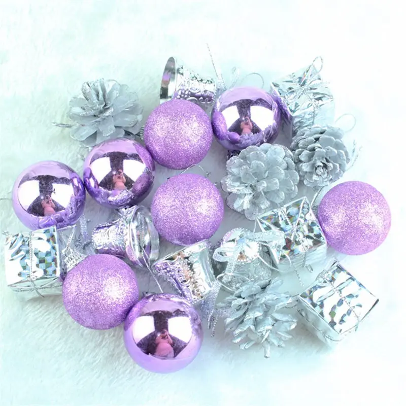 20pcs Mini Gift Box Christmas Tree Ornaments Balls Decorative Pendant Pine Cone