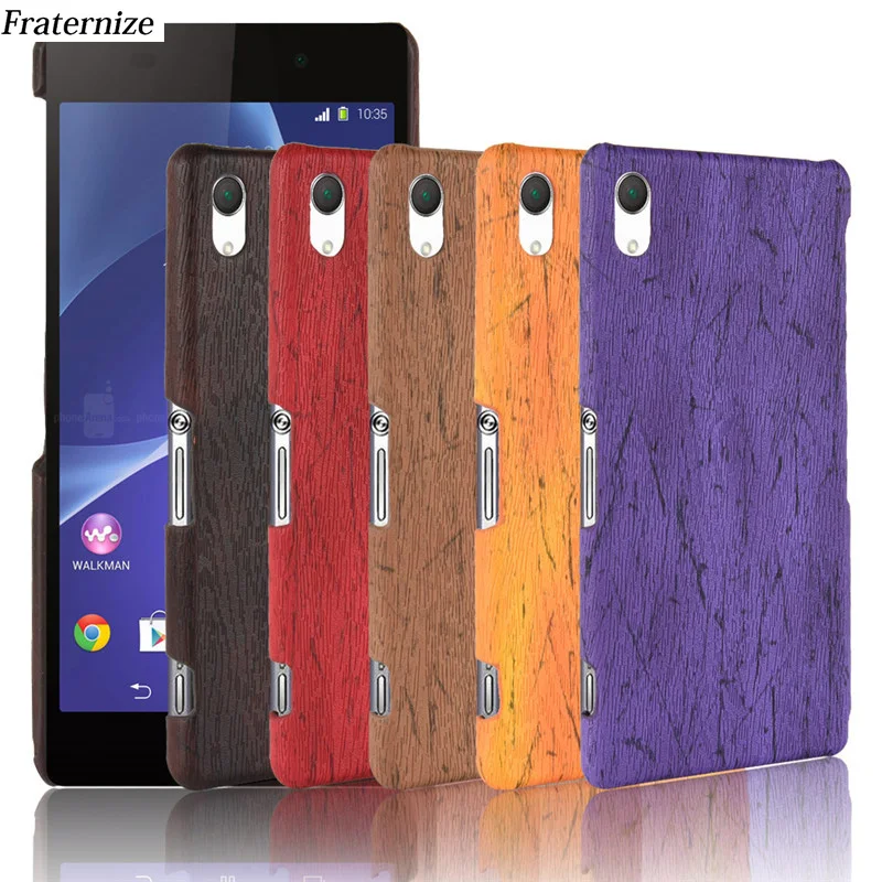 

Wood Grain Pattern Leather Case For Sony Xperia X XA XR XZ XA1 Hard Back Cover For Sony Z5 Compact Plus Z2 Z3 Z4 E4 M5 C4 C5 C6