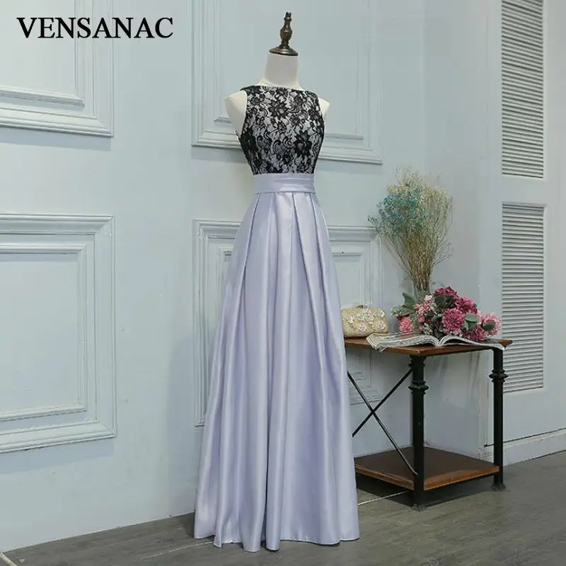 VENSANAC New A Line 2017 Flowers Boat Neck Draped Long Evening Dresses Sleeveless Elegant Lace Tank Party Prom Gowns VENSANAC New A Line 2017 Flowers Boat Neck Draped Long Evening Dresses Sleeveless Elegant Lace Tank Party Prom Gowns