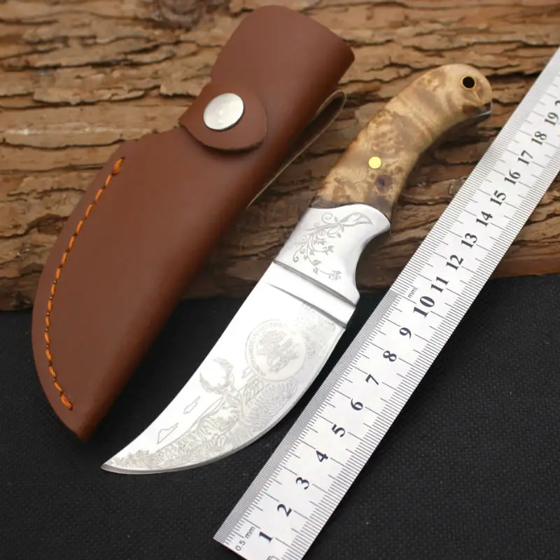 New Survival Knife BROWNING Fixed 440 Steel Blade Knife Wood Handle
