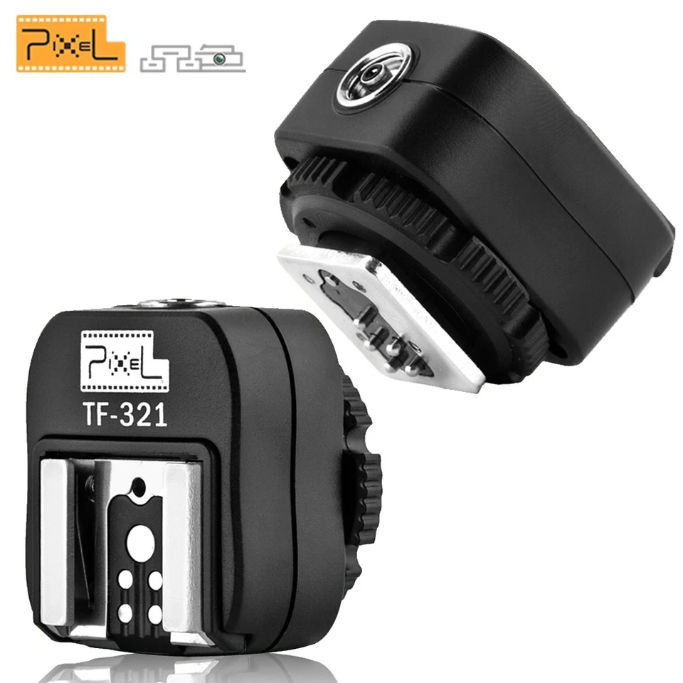 PIXEL TF321 Flash Adapter TTL PC Port Hot Shoe Converter For Canon 5D