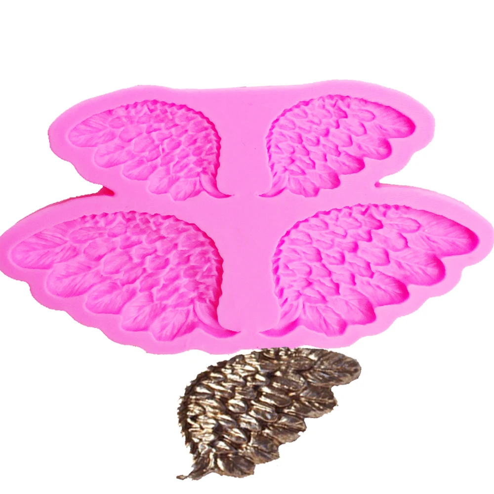 

Angel Wings Cooking cake Wedding Decoration Silicone Mold Bird feathers Fondant Sugar Process kitchen bar supplies tools T-0955