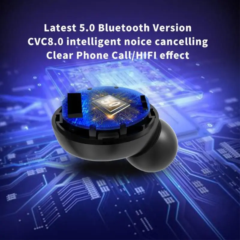 

Touch Control Wireless Bluetooth Headset 5.0 Hifi Earphone with Mic Dual Ear Bluetooth Headset Stereo Phone With Charger Box