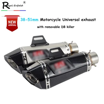 

51mm Motorcycle muffler exhaust pipe with db killer for benelli 600 r6 r15 nc750x gsr 600 sv650 trk502 cbr250r