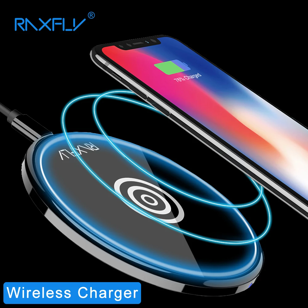 RAXFLY Wireless Charger Adapter For iPhone X Qi Wireless Charger Pad For Samsung Galaxy Original Wireless Charger Charging Dock