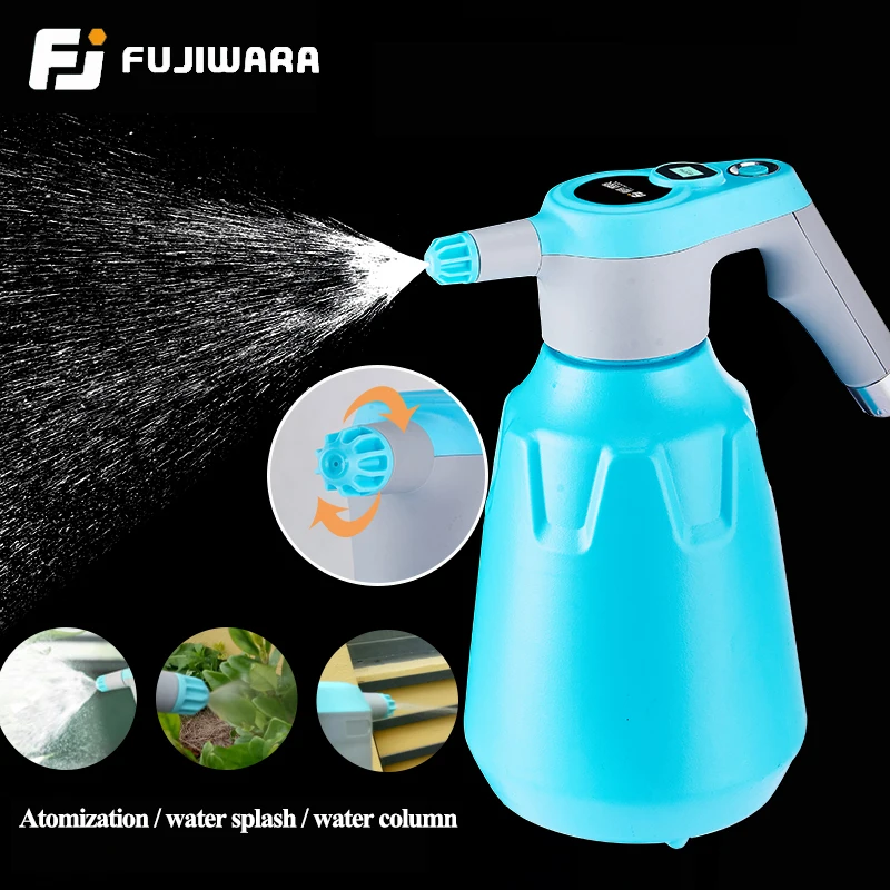 FUJIWARA Garden Water Spray Gun Electric Rechargeable Watering Can Home