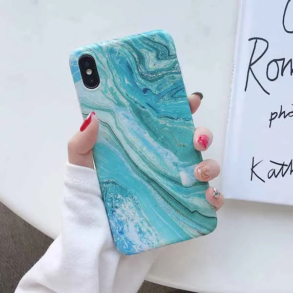 LOVECOM текстура гранита, мрамора чехлы для iPhone 11 Pro Max XS Max XR XS X 6 6S 7 8 Plus Мягкий IMD полный корпус телефона задняя крышка Coqu - Цвет: b
