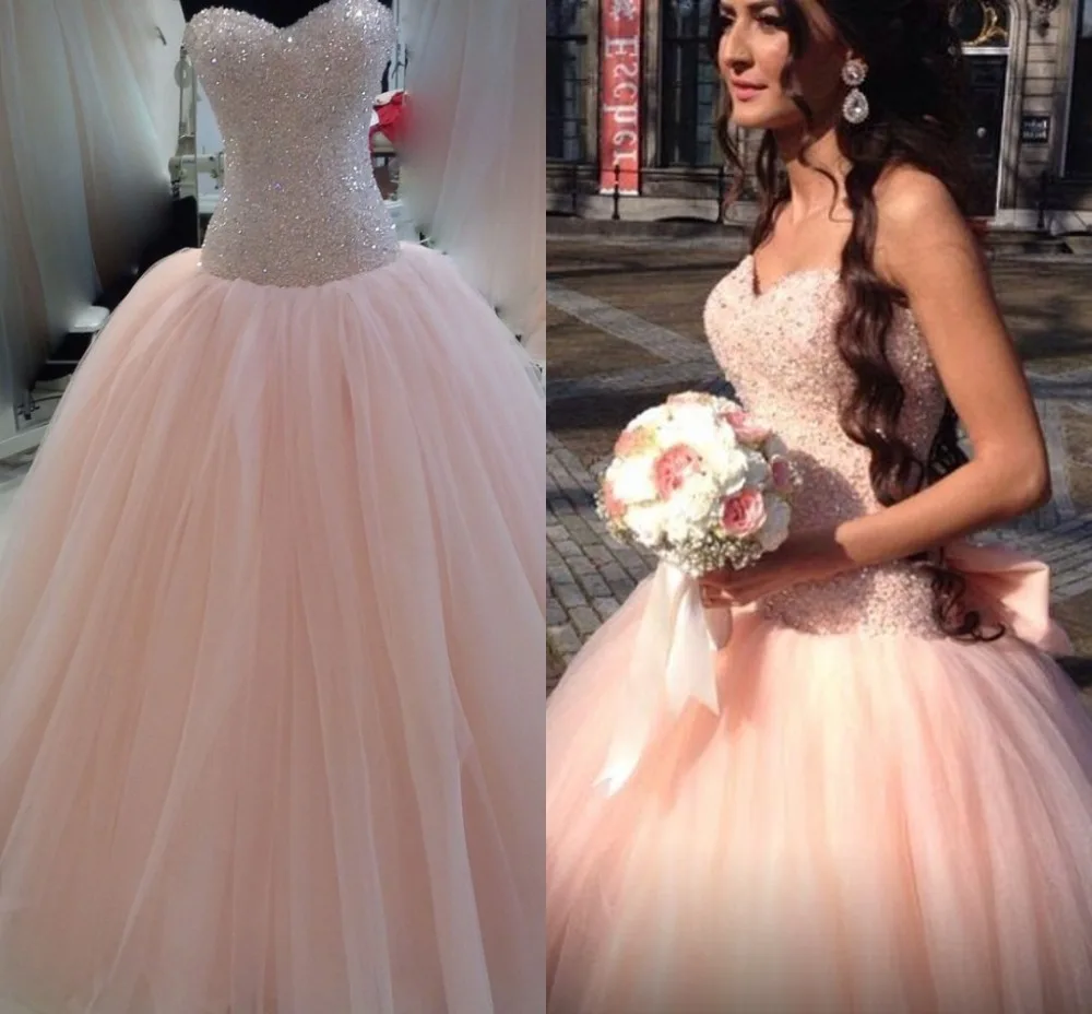 Modest Colored Peach Wedding Dress Vestido De Noiva 2017 Ball Gown Modest Colored Peach Wedding Dress Vestido De Noiva 2017 Ball Gown Lace Up Tulle Bridal Dresses Hot Sweetangel In From Weddings