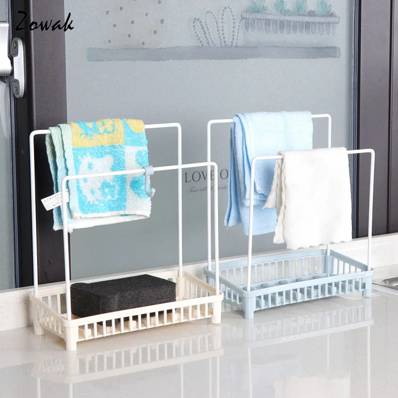 

Dish Towel Dishcloth Hanging Rack Soap Drain Racks Rag Sponge Towels Holder Shelf Sink Drying Caddy Hook Kitchen Bathroom Dry