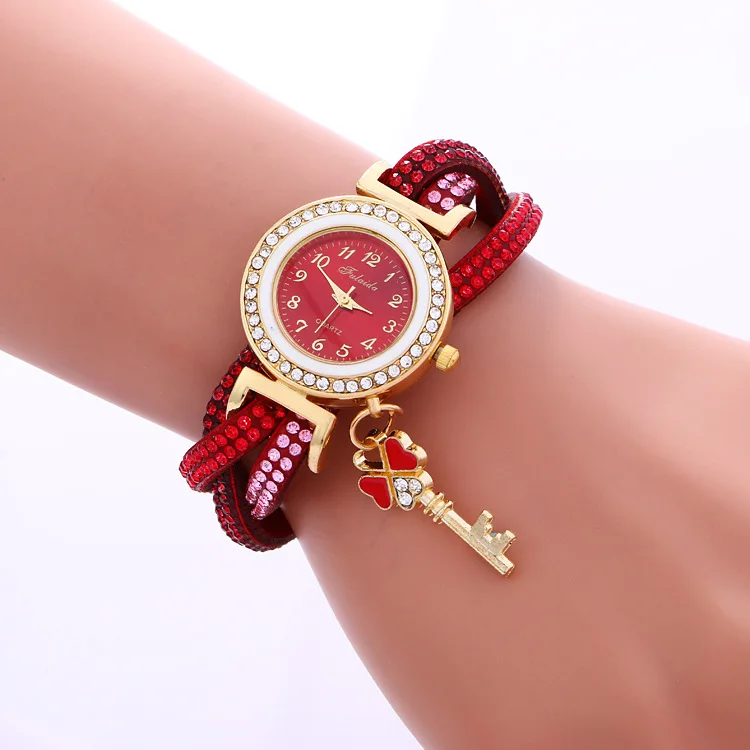 Часы-браслет корейские Бархатные Висячие многоцветные женские часы от производителя, прямые продажи - Цвет: Розовый