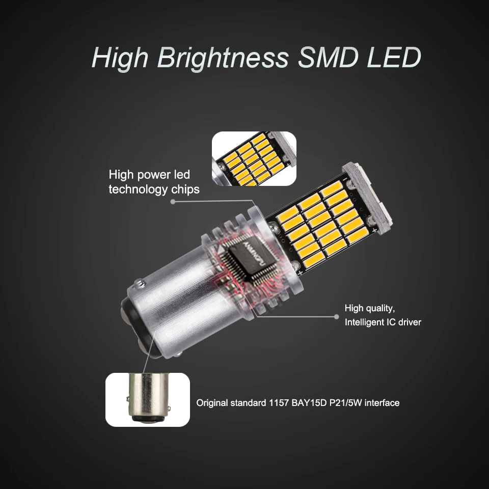 ANMINGPU 2x сигнальная лампа Bay15d Led Canbus P21/5 Вт 1157 45 led smd 4014 стоп сигнал задний