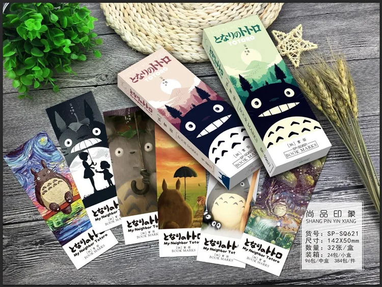 32 pcs/pack My neighbor Totoro book marks Cartoon paper bookmark Stationery office accessories School supplies marcador 6392