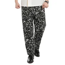 2018 new men Restaurant Uniforms pants Kitchen Trouser women Chef pants Elastic Food Service pants Chef Working Pants plaid