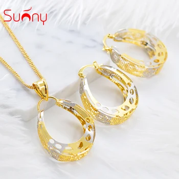 

Sunny Jewelry Fashion Jewelry 2020 Jewelry Sets For Women Earrings Pendant Round Hollow Out For Party Wedding Anniversary Daily