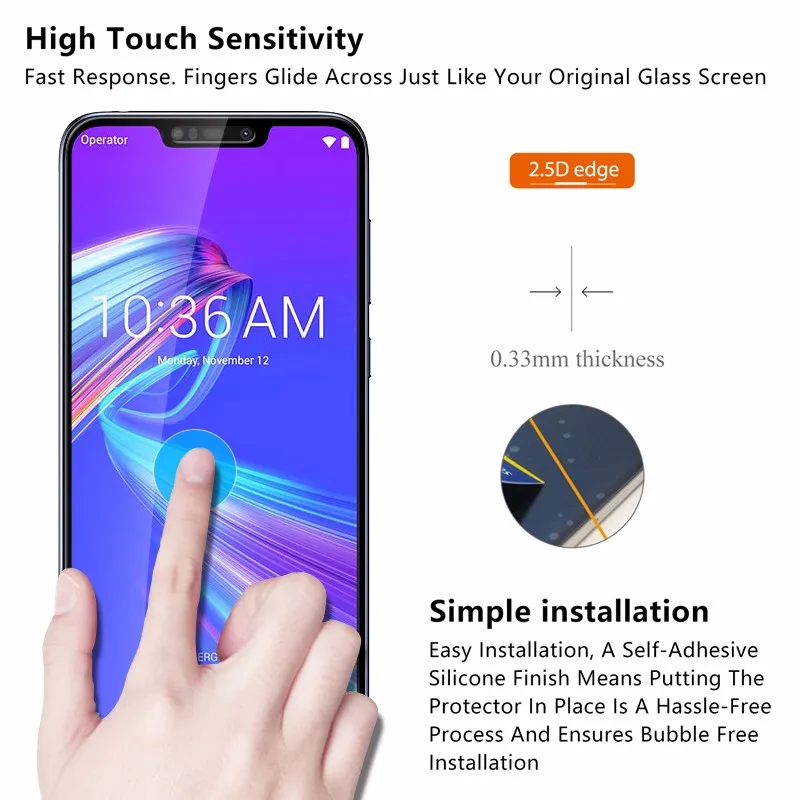 Защитное стекло из закаленного стекла для asus zenfone max pro(m1) zb601kl m1 m2 zb633kl zb631kl zb555kl 4 max zc520kl zc554kl