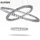 Best Price as low as $151.20 Modern Led Crystal Chandelier Light Fixture for Living Room Dining Room Decorative Hanging Lamp Diamond 3 Rings Chandeliers