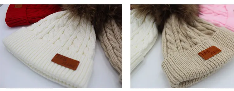 skullies beanies for kids fur ball cap winter hats children kidsboys girls pompom skullies beanies for kids (4)