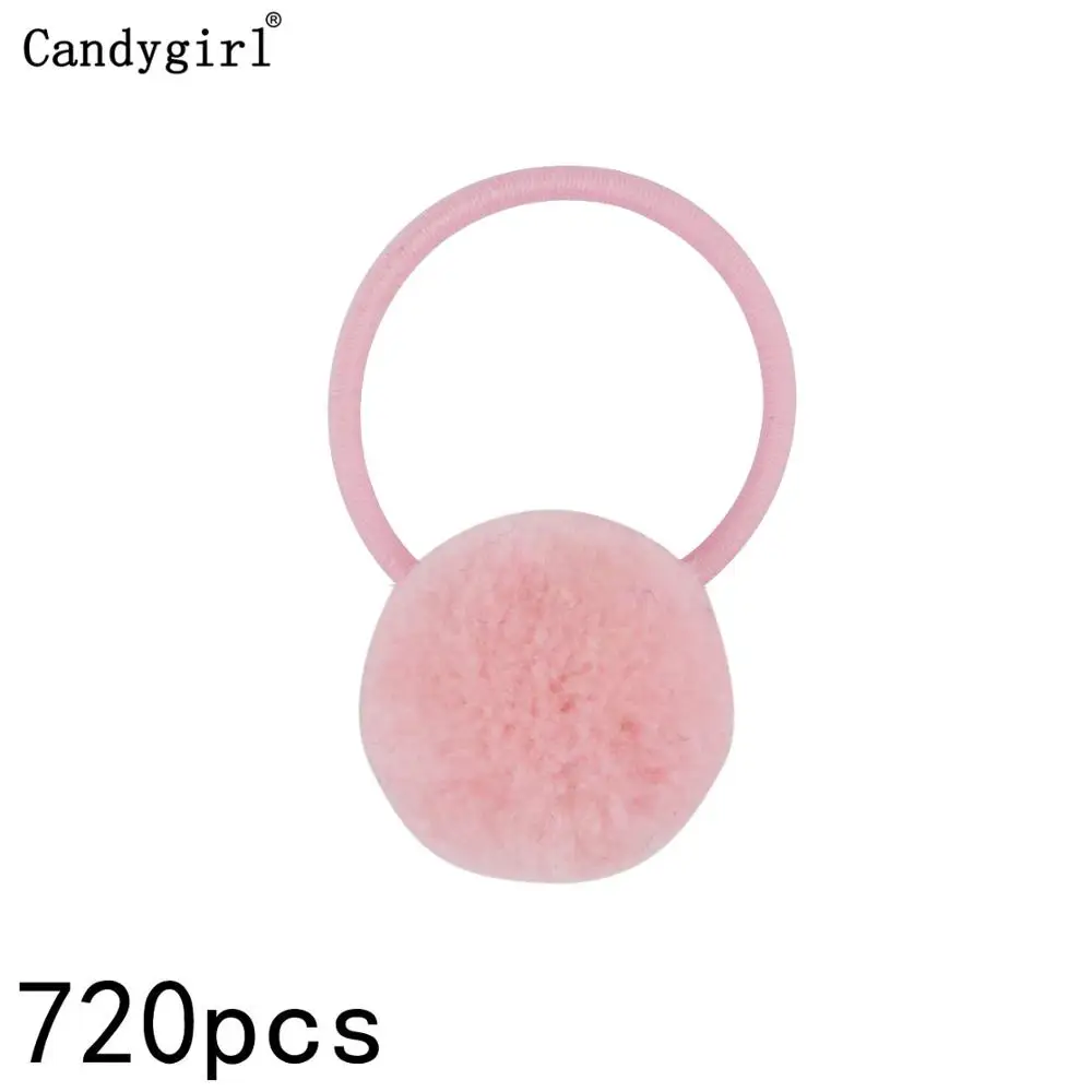 720 шт., женские держатели для конского хвоста, плюшевые шариковые Кольца для волос, эластичные резинки для волос, аксессуары для галстуков, резинка, Beaddress - Цвет: Pink Hair Rope