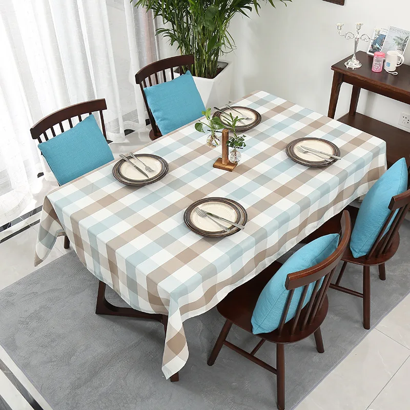 

Simanfei Table Cloth Waterproof Oil-proof Washable Home Dining Tablecloth Fresh Plaid Striped Rectangular Modern Table Cloth