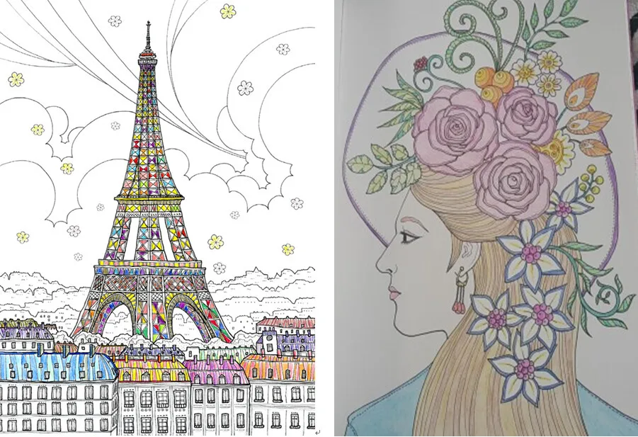 France Travel Coloring Book Secret Garden Books Style For Adult Children Relieve Stress Kill Time Graffiti