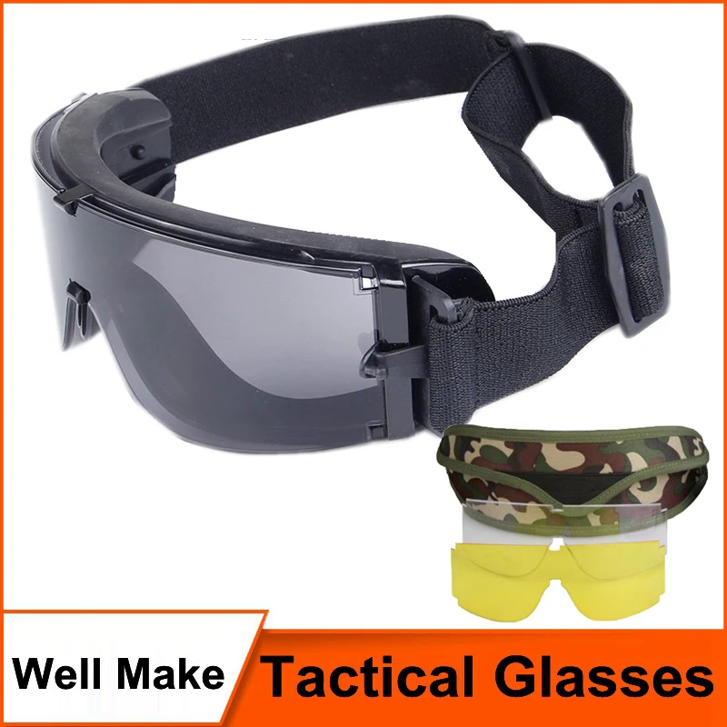 Military X800 Tactical Goggles Hunting Paintball CS Men Women Eyewear Army Outdoor Sport