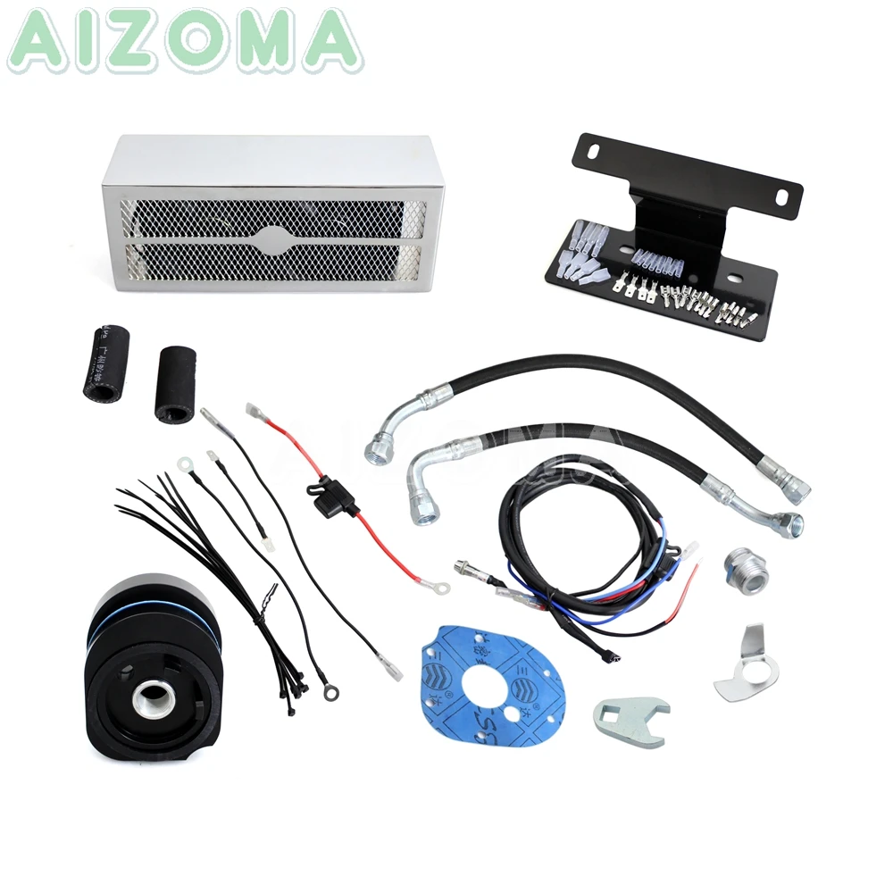 

Chrome 2.0 Reefer Complete Oil Cooler Assembly Motorcycle Oil Cooling Oil Filter & Funnel Kit For Harley Road/Street Gilde 09-16