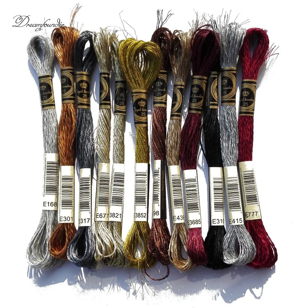 

1pcs Precious Metal Effects metallic thread E168 E301 E317 E677 E3821 E3852 DMC color floss embroidery DIY needlework