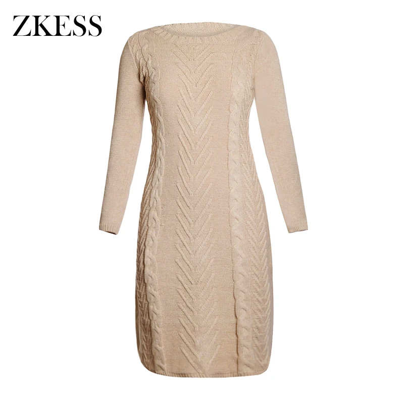 Khaki-Women-s-Hand-Knitted-Sweater-Dress-LC27772-16-2 