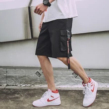 Уличная Повседневная Летняя шорты мужские ленты хип-хоп мужские Шорты хлопковые повседневные с боковыми карманами мужские s Бриджи, бермуды Masculina