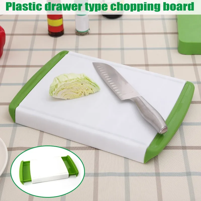 

1 Pcs Cutting Chopping Board Drawer Type Multifunctional Plastic Storage Kitchen Tool 2018ing