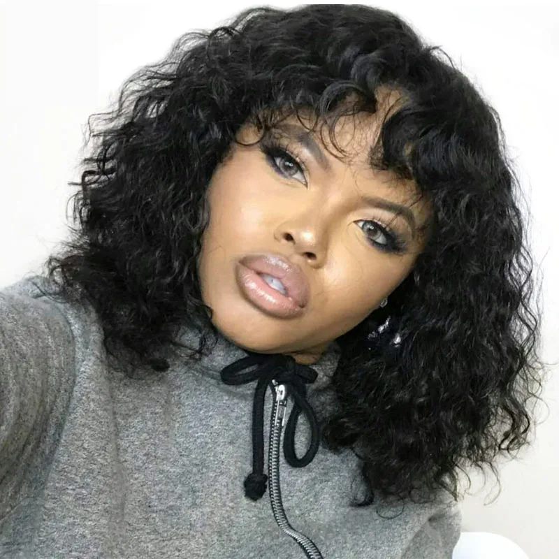 curly hair bangs
