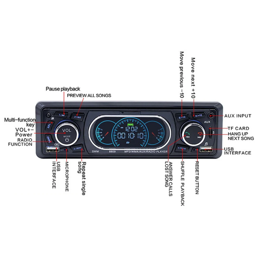 Vehemo AUX/TF/USB автомобильный комплект mp3-плеер аудио плеер для автомобиля MP3 DV12V Авто Аудио USB, SD/MMC