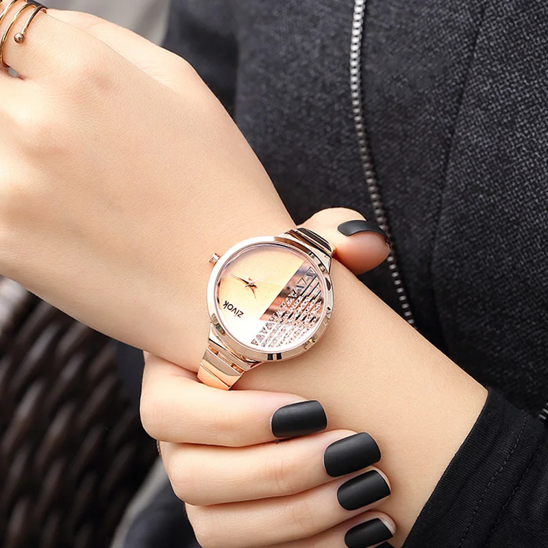

Girls Luxury ZIVOK Creative Women Bracelet Watch Rose Gold Ladies Lovers Women Watches Clock Relogio Feminino Quartz Wrist Watch