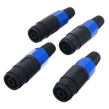 4 шт./лот 4 штыревой полюс женский разъем динамик Кабельный разъем подходит для 8 мм микрофонный кабель Аудио Громкий динамик