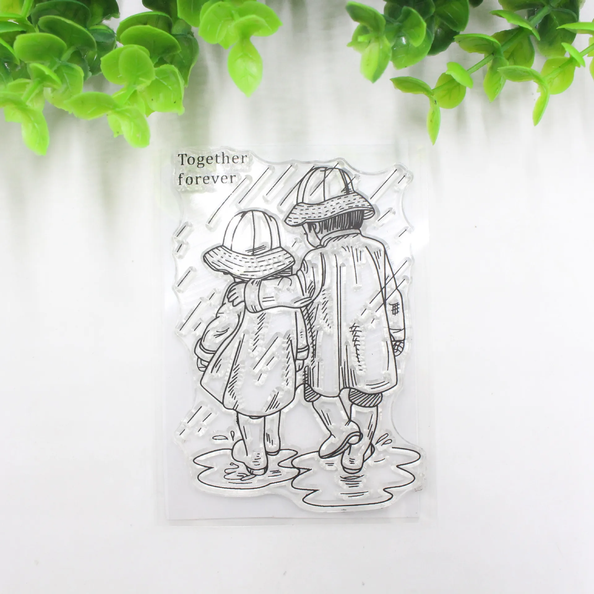 Прекрасная семейная пара прозрачные штампы дождь девушка цветок штампы прозрачный резиновый прозрачный Штамп для DIY бумажные карточки для скрапбукинга ремесло