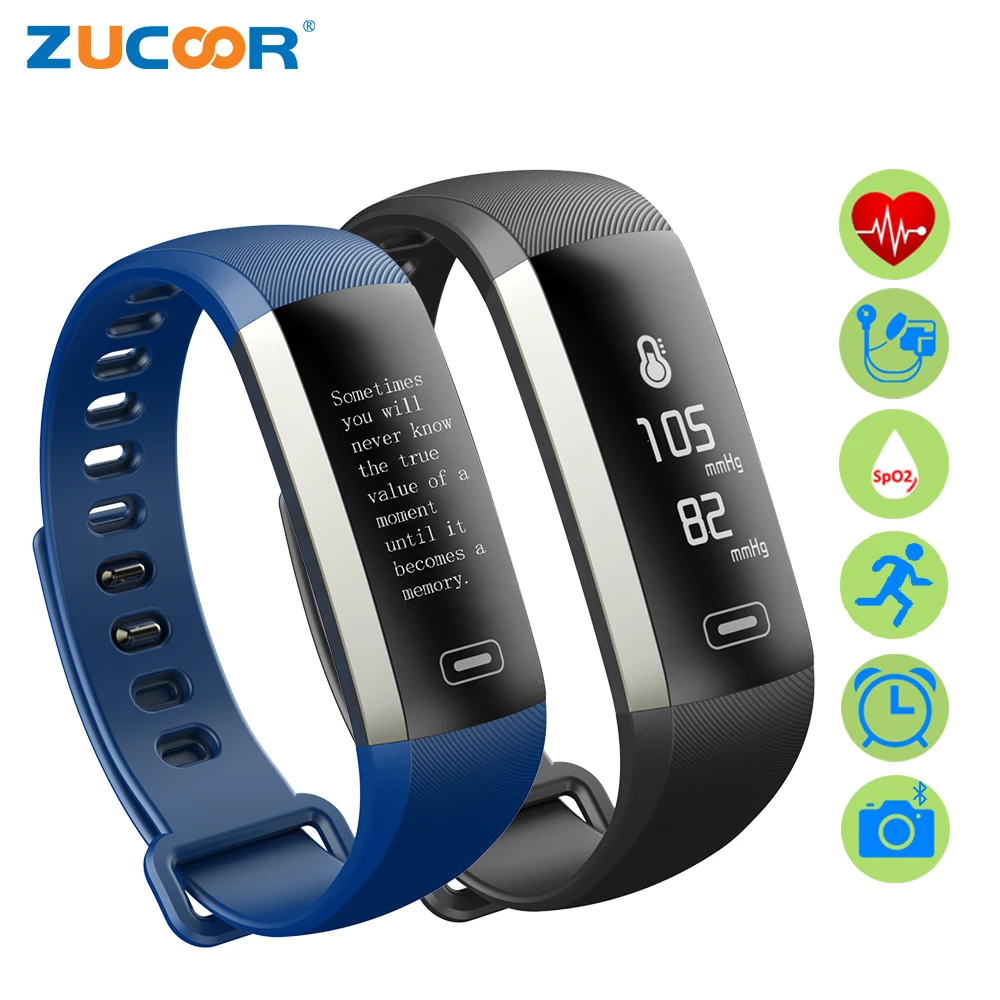 

ZUCOOR Smart Bracelet Tonometer Heart Rate Monitor RB46 Wearable Devices Fitness Tracker Band Clever Bracelets For Men Pk Xiomi