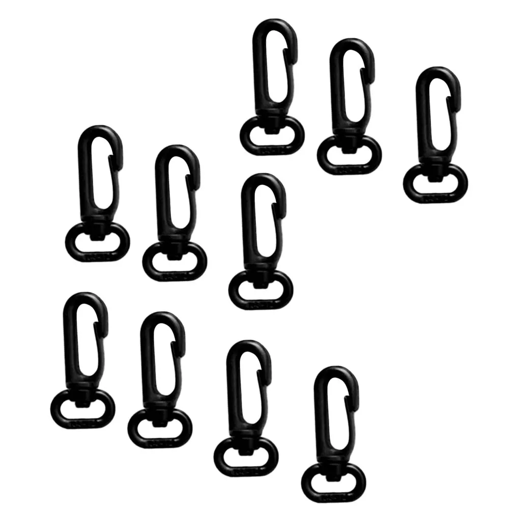 10 Pieces Plastic Swivel Snap Hook Clip for Scuba Diving Dive 12mm Webbing Lanyard