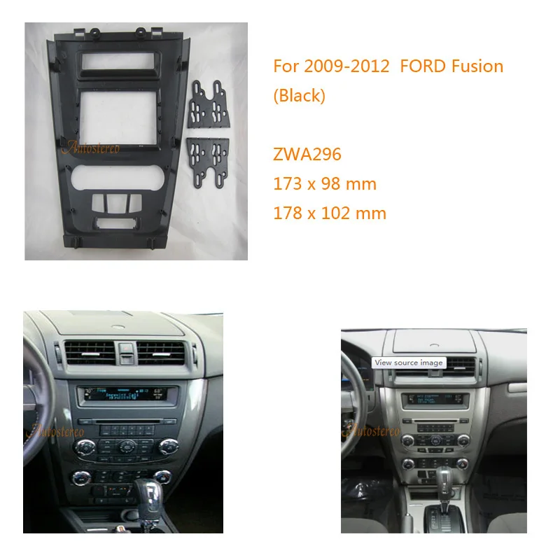 

ZWNAV 11-296 Car Radio Fascia Panel Stereo Dash CD Trim Installation Kit for FORD Fusion 2009-2012 (Black)