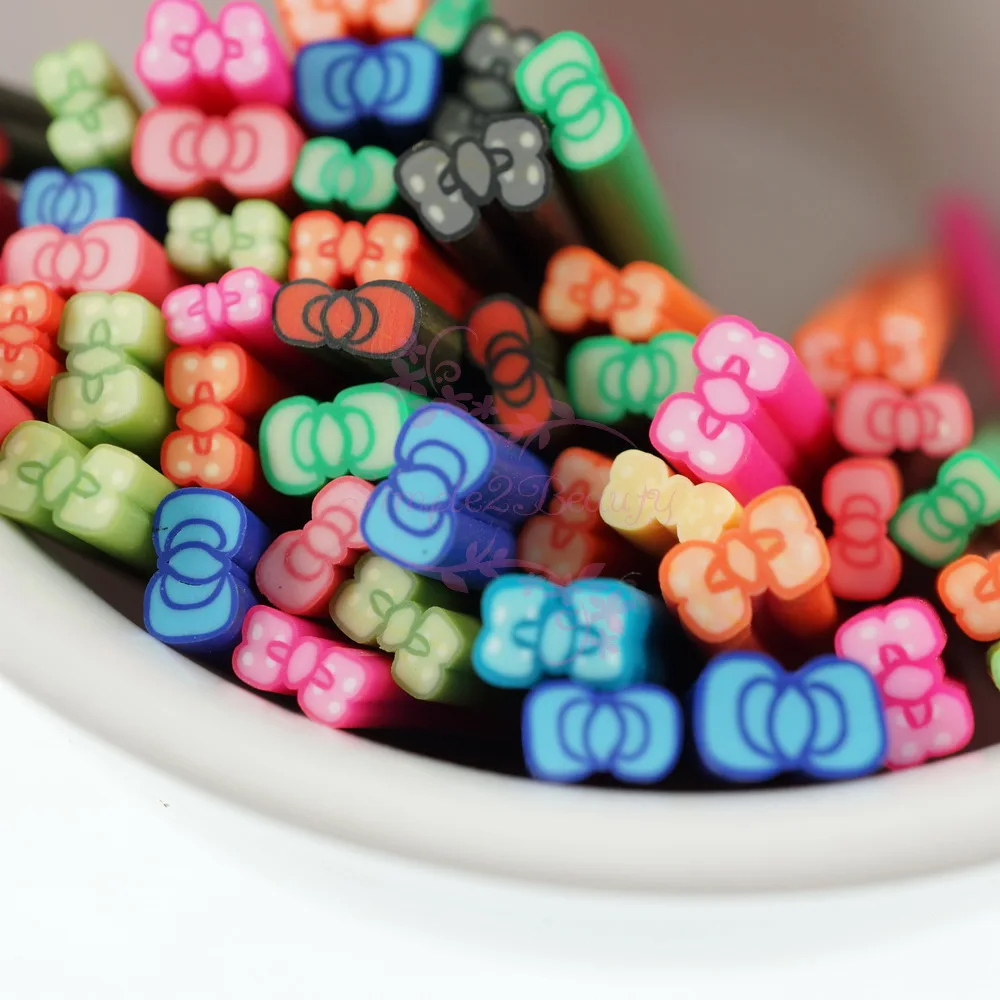 1 Pack 50pcs Sticks Polymer Clay Decoration 5CM Length 3D Nail Art Manicure Cellphone Case Scrapbook DIY Design Accessories 3