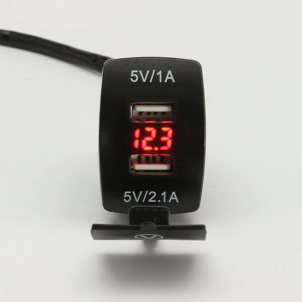 1pcs 12V Red LED Car Boat Marine Voltmeter Dual USB Charger Socket Power Adapter