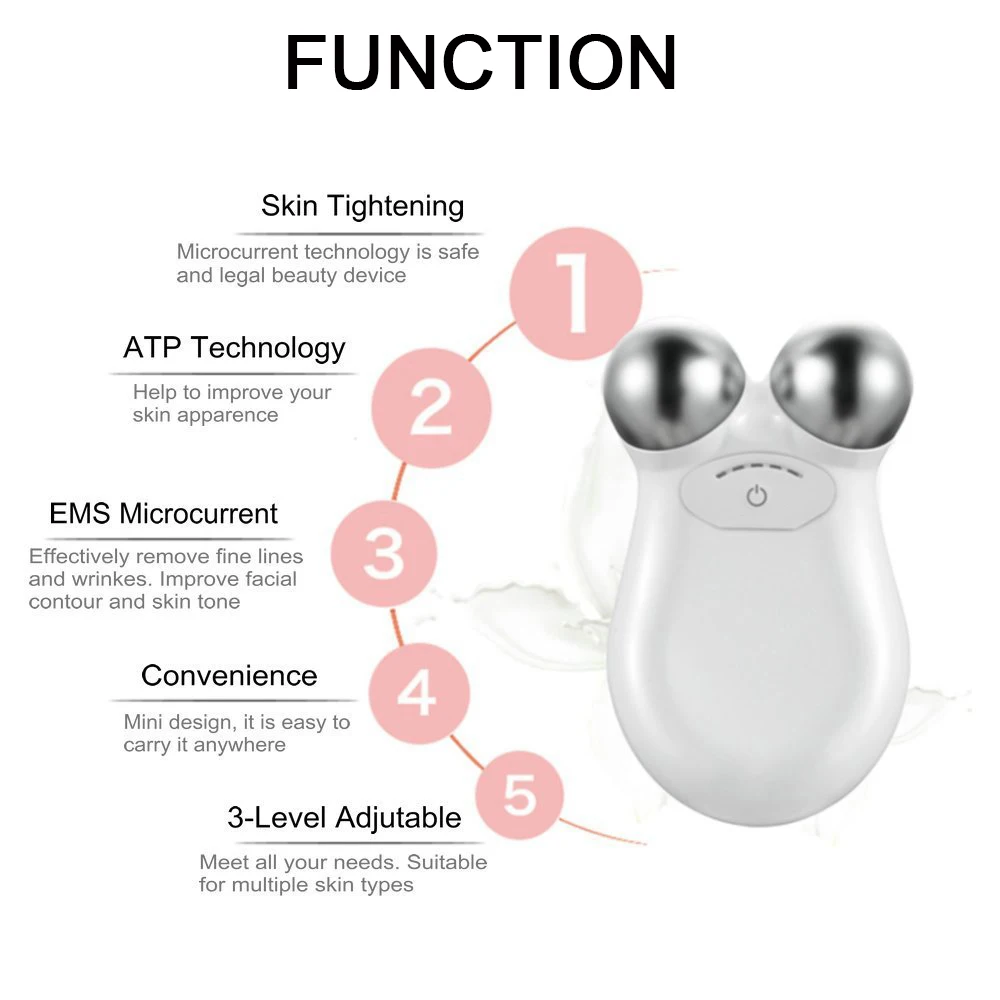 Микротоковый Электрический роликовый массажер для лица, машина для подтяжки кожи, Рефлексология, Спа Массажер для красоты лица, usb зарядка