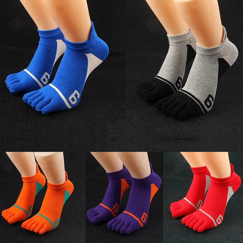 Men/'s Casual Five Fingers Toe Socks Breathable Retro Color So up