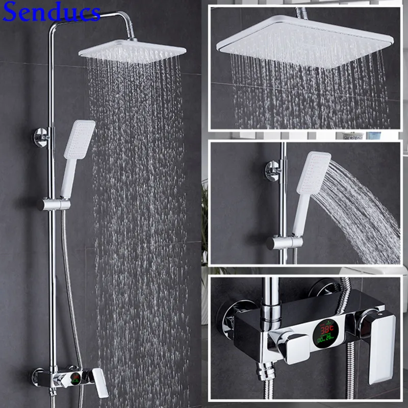 Senducs Digital Shower Set Br Bathroom Rain With Br Bathroom Shower Rain With