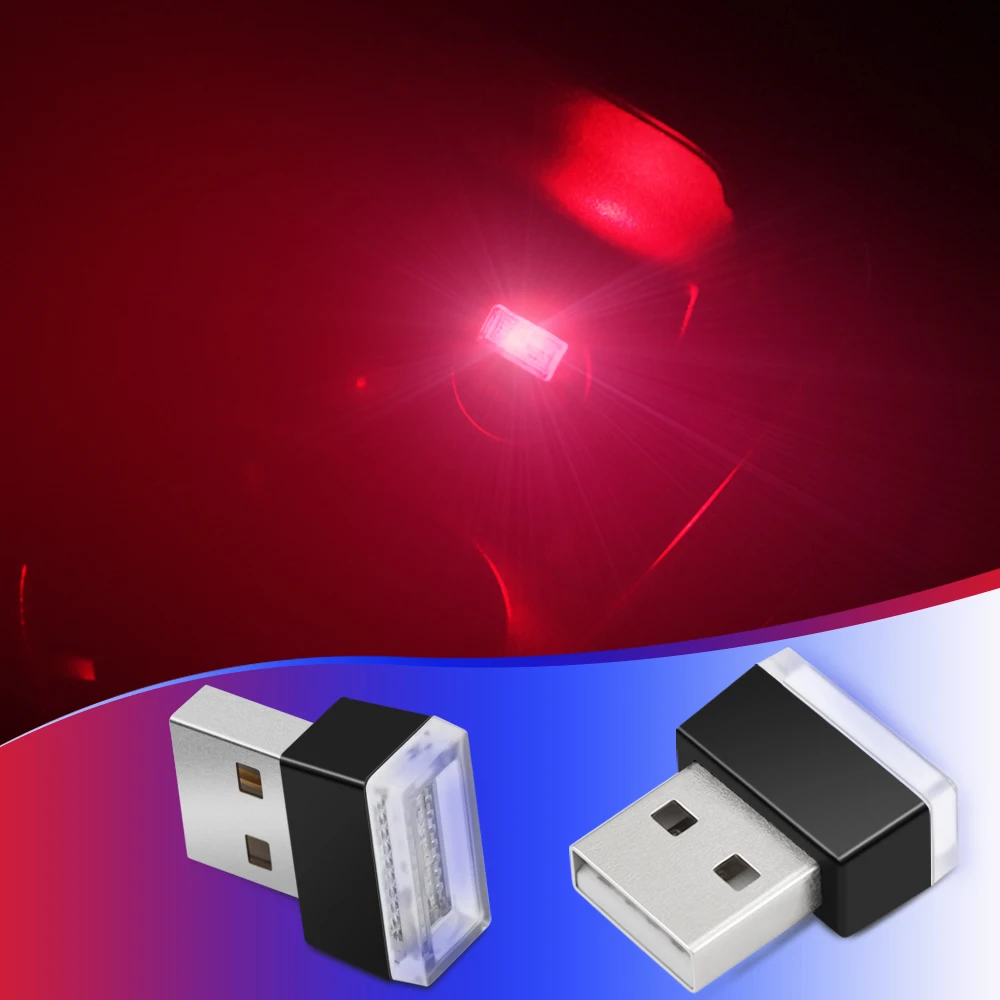 1 шт. авто-Стайлинг USB атмосферу светодиодный светильник автомобильные