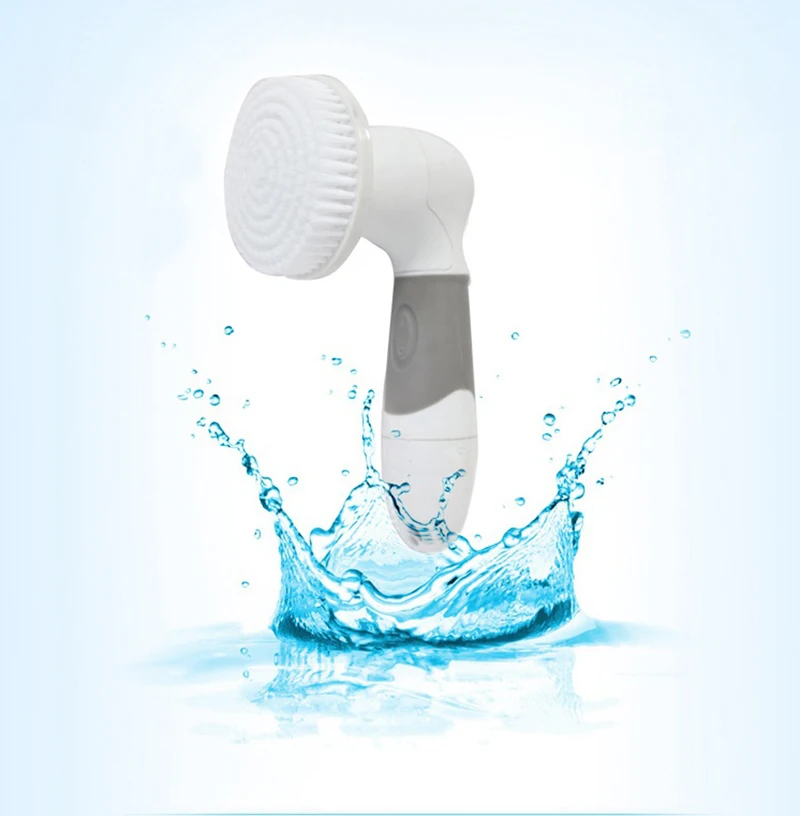 4 Heads Facial Cleansing Brush System For Face & Body Waterproof Skin